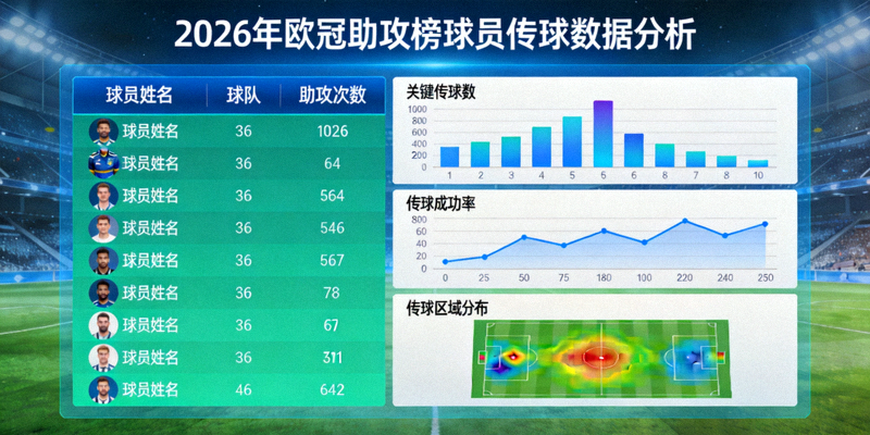 2026年欧冠助攻榜球员传球数据分析可视化图表